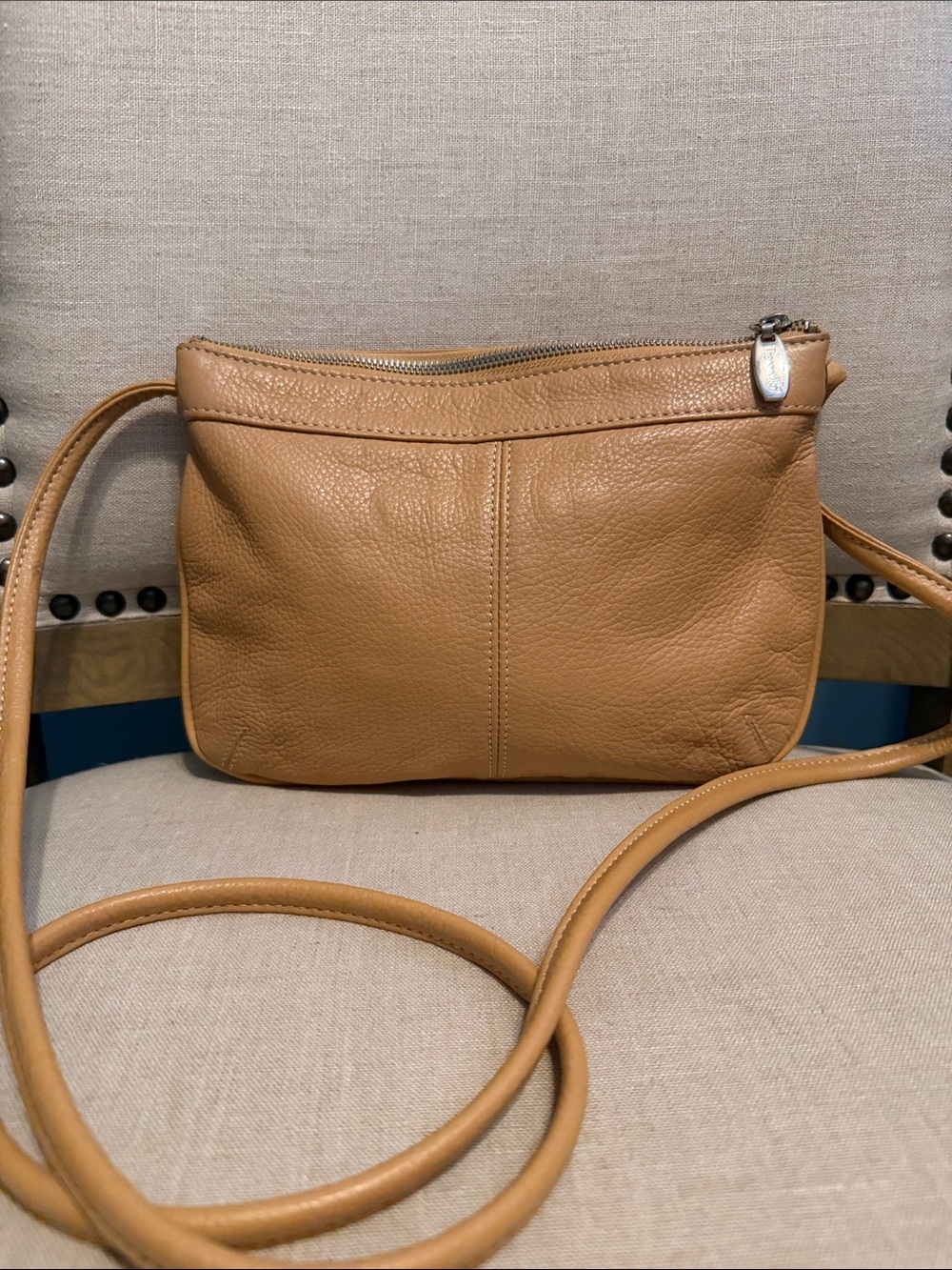 Tignanello Tan Leather Crossbody Bag